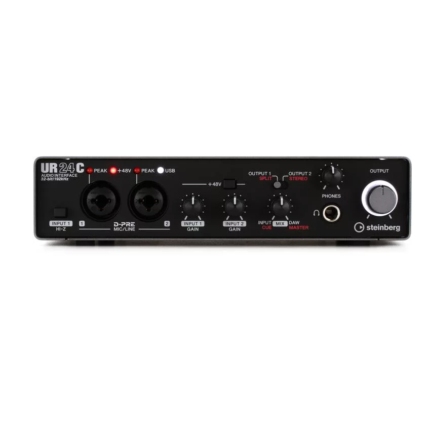 Steinberg UR24C USB-C Audio Interface: 2-In/4-Out, D-PRE Preamps for Studio Recording